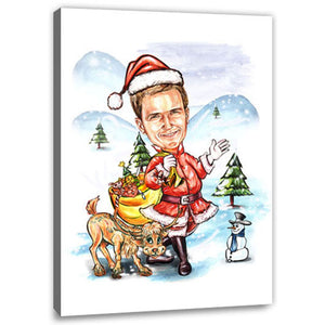 Karikatur vom Foto - Nikolaus (HD02) - Lustige individuelle Karikatur vom eigenen Foto