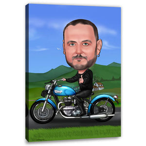 Karikatur vom Foto - Biker (ca1150) - Lustige individuelle Karikatur vom eigenen Foto