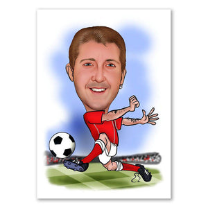 Karikatur vom Foto - Fussball-Spieler (ca1154) - Lustige individuelle Karikatur vom eigenen Foto