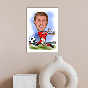 Karikatur vom Foto - Fussball-Spieler (ca1154) - Lustige individuelle Karikatur vom eigenen Foto