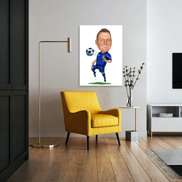 Karikatur vom Foto - Fußball Kunststück (ca2031) - Lustige individuelle Karikatur vom eigenen Foto