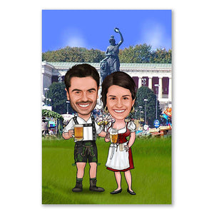 Karikatur vom Foto - Bavaria (andere Trachten mgl.) (ca305) - Lustige individuelle Karikatur vom eigenen Foto