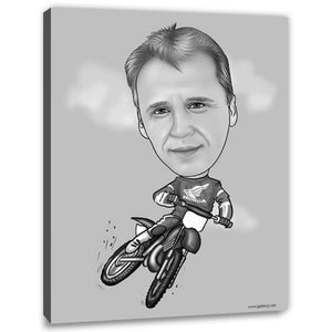 Karikatur vom Foto - Cross Stunt SW (ca482sw) - Lustige individuelle Karikatur vom eigenen Foto