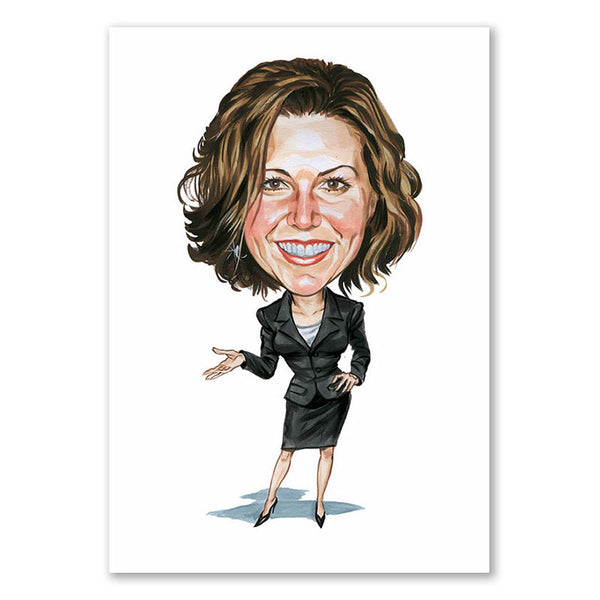 Karikatur vom Foto - Businessportrait Lady (cdi147) - Lustige individuelle Karikatur vom eigenen Foto