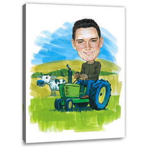 Karikatur vom Foto - Landwirt (cdi529) - Lustige individuelle Karikatur vom eigenen Foto