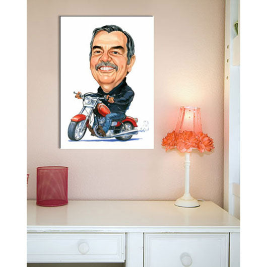 Karikatur vom Foto - Motorrad live (cju344) - Lustige individuelle Karikatur vom eigenen Foto