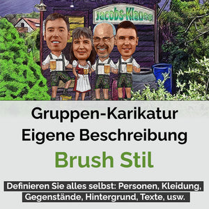 Karikatur vom Foto - Gruppe Brush (gr1) - Lustige individuelle Karikatur vom eigenen Foto